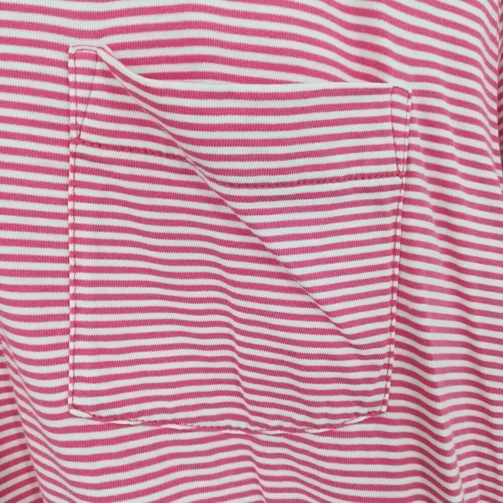 Peter Millar Pima Cotton Striped Pink Golf Short Sleeve Polo Size M Monogram K - Picture 10 of 11